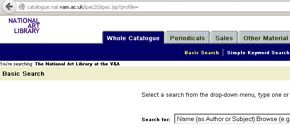 Search the National Art Library Catalogue