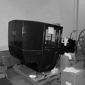 Figure 3. A newly acquired carriage (a double brougham) being cleaned prior to re-assembly.