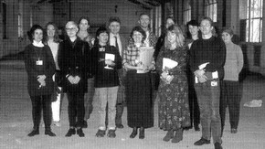 Fig.3. Photograph of Group on building site of new studios, November 1993.