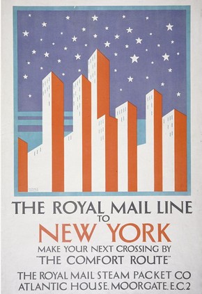 The Royal Mail Line to New York poster, Horace Taylor, 1920-1925. Museum no. E.516-1925