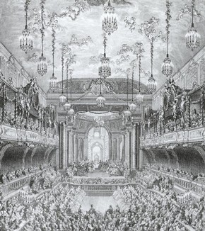 Charles Nicolas Cochin, Ballet at Versailles, engraving, 1745