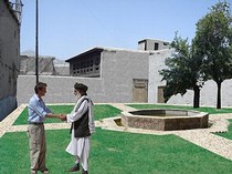 Photomontage showing proposal for reconstruction of Peacock House, and creation of public garden. © Shahed Saleem