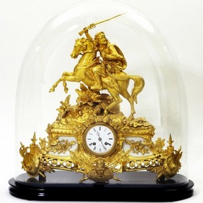 Ormolu mantle clock, about 1860. Museum no. M.75-1980