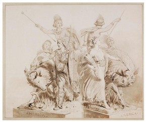 John Bell, Drawing for Sculpture of 'America', 1864. Museum no. E.545-2008