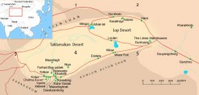 Detailed map showing the areas explored by Sir Aurel Stein