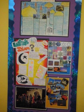 Wall display at Hazlemere Church of England School