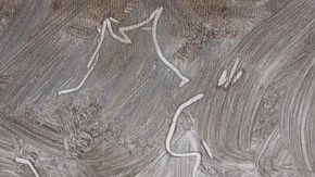 To accentuate the stormy nature of the sky Rousseau drew into wet paint with the handle of a brush. Click to enlarge