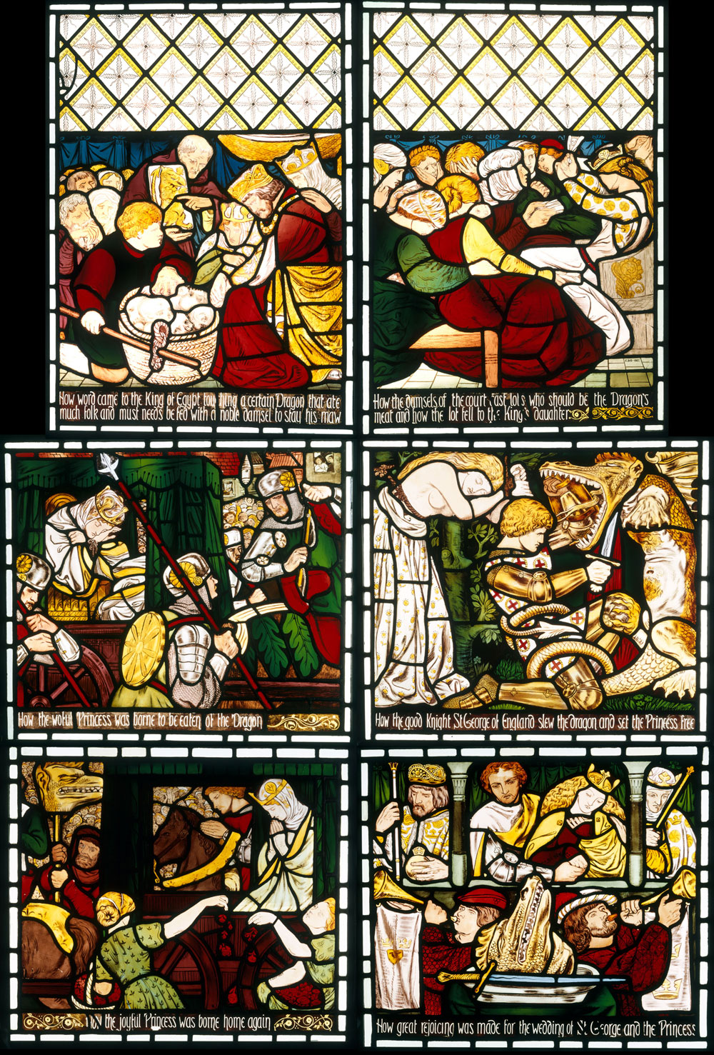 St and the Dragon window, Gabriel Dante Rossetti, about 1862