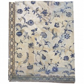 Chintz-style woodblock printed wallpaper, with matching border, England, UK, around 1750-80. Museum no. E.797-1969