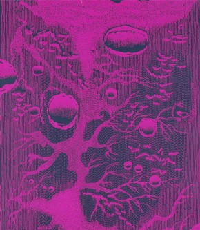 Lunar wallpaper (detail), Michael Clarke, 1964. Museum no. E.952-1978