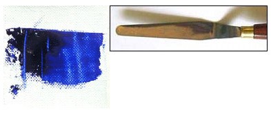 Sample of paint applied with a palette knife