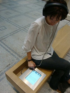 Figure 3 - Audio point screen in Room 50b at the V&A, about 2009. Photograph by Stuart Frost