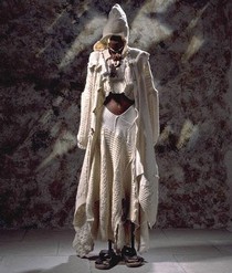 'ECO Outfit', made from recycled jumpers Sarah Ratty, 1993. Museum no. T.207-1994