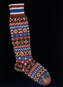 Fair Isle sock, about 1969. Museum no. T.250-1969