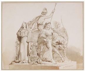 John Bell, Drawing for Sculpture of 'America', 1864. Museum no. E.547-2008
