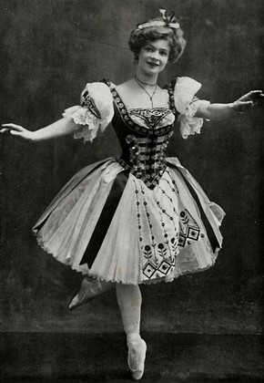 Adeline Genée as Swanilda (Coppélia) at the Empire Theatre, Leicester Square, London, 1905.