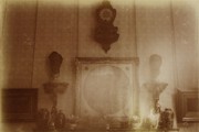 One entry from a photo album, Interior view of C. A. Ionides house at Hove West Sussex, about 1890. Museum no. PH2-1980