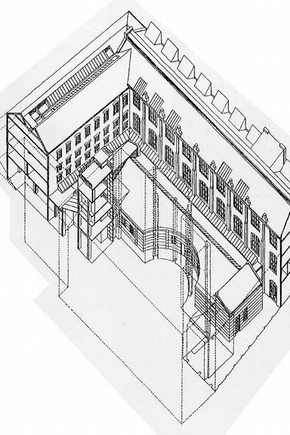 Fig.1. Axonometric of the new Centre for Research and Conservation for the Decorative Arts. Austin-Smith: Lord