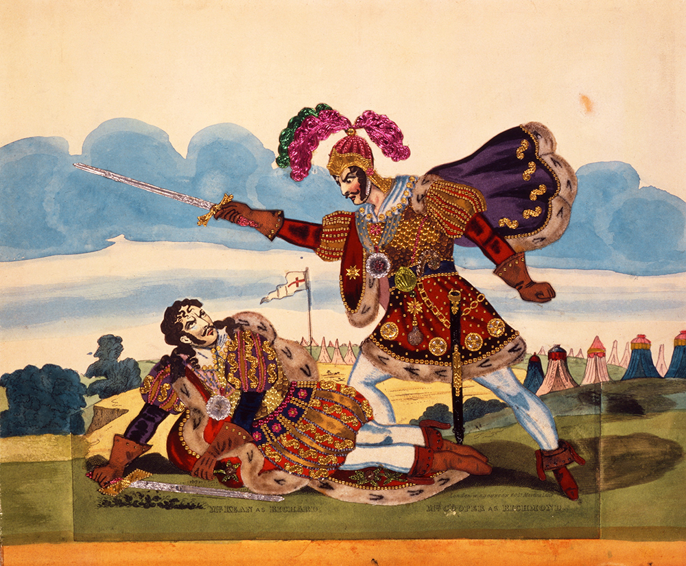 Figure 3. Edmund Kean as Richard III and Mr Cooper as Richmond, tinsel print, about 1821. Museum no. E.114-1969 © V&A Images