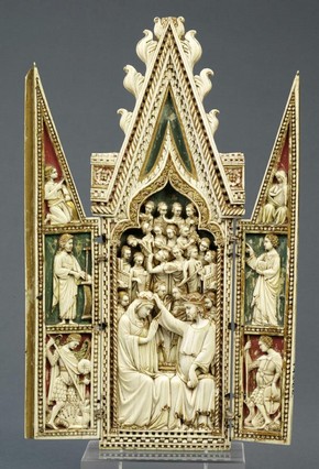 The Coronation of the Virgin triptych, unknown maker, 1360-1370. Museum no. 143-1866