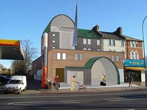 Proposed mosque, Lewisham. © Makespacearchitects