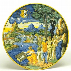 Plate (detail), about 1540-44. Museum no. 1693-1855