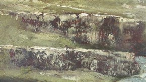 To create different surface textures in the landscape Courbet applied the paint with a palette knife. Click to enlarge