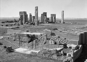 Figure 3 - East stairs, Palace of Xerxes at Persepolis, excavation photograph, 1930s. Courtesy of the Oriental Institute of the University of Chicago