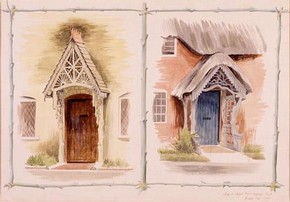 Barbara Jones (1912-1978) Cottages at Canford Magna, Dorset. 1942 E.1328-1949 CT22860