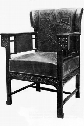 Fig.2. Conservation of the design of an Art Nouveau leather covered chair.