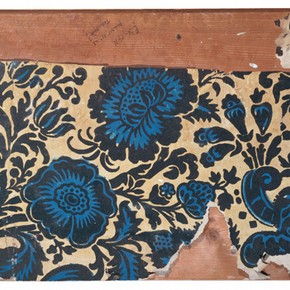 Portion of flock wallpaper from Clandon Park, Surrey, about 1735. Museum no. E.31-1971