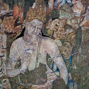 Mural painting of Padmapani, 6th century, Cave 1, Ajanta. © John Huntington