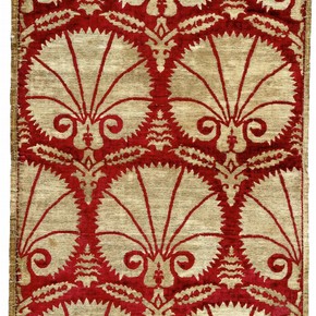 Velvet fabric with carnations, 1600-50. Museum no. 96-1878