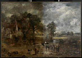 Figure 2 - Sketch for the Haywain half cleaned. Photography by Richard Davis