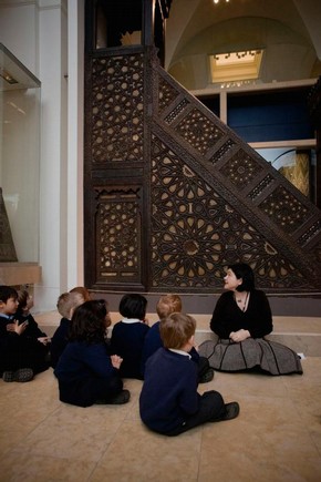 Schoolchildren in the Jameel Gallery of Islamic Art at the V&A