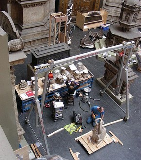 Figure 1. View into Gallery 46b where conservators worked on objects for the Medieval