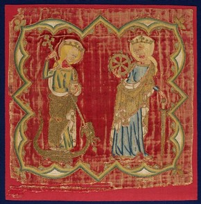 Panel from a burse, unknown maker, 1320-1340. Museum no. T.2-1940