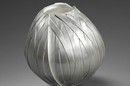 Sinew vase, designed and made by Kevin Grey, Britannia Silver