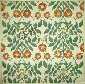 Design for wallpaper, Charles Francis Annesley Voysey, 1906-7. RIBA No. SB118/VOY 722