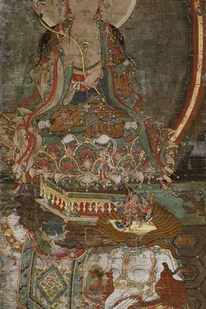 Fig 2. A scroll from the Yuan dynasty (13th-14th century) depicting Bodhisattva Samantabadhra (V&A Museum no. FE.51-1976)