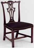 Chair, 1765-70, made by an unknown cabinet maker after a design by Thomas Chippendale, Britain. Museum no. W.67-1940