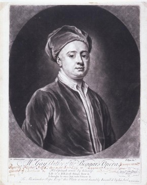 Engraved print of John Gay, London, England, about 1730