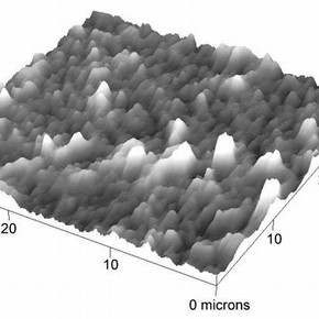 Figure 3. An AFM image of a corroded glass surface.