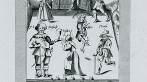 Red Bull Playhouse, London, printed engraving, 1809