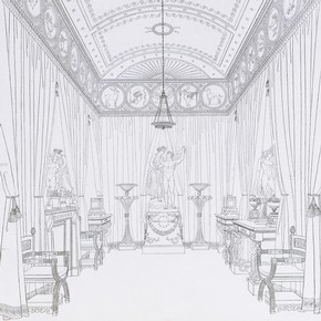 'The Aurora Room', Plate 7, 'Household Furniture & Interior Decoration', by Thomas Hope, London, UK, 1807. NAL Pressmark 57.Q.1