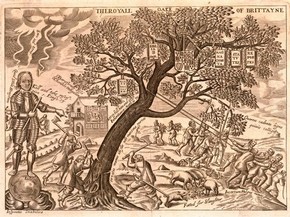 'The Royall Oake of Brittayne', engraving by unknown artist, England, about 1649. Museum no. E.217-2002