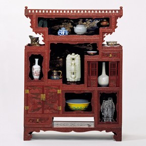 Display cabinet, China, 1720-1780. Museum no. FE.56 to B-1983