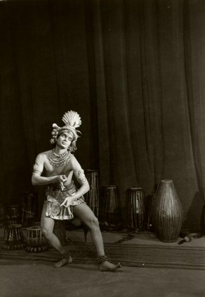 Uday Shankar, black and white photograph, mid 20th century