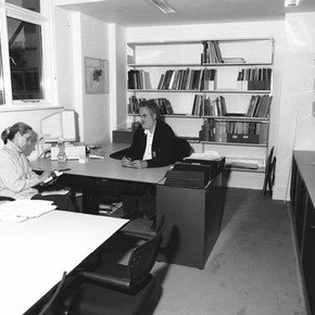Dottie Rogers and Jonathan Ashley-Smith in his new office. Photography by V