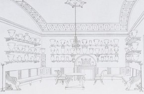 'The Vase Room', Plate 1, 'Household Furniture & Interior Decoration', by Thomas Hope, London, UK, 1807. NAL Pressmark 57.Q.1